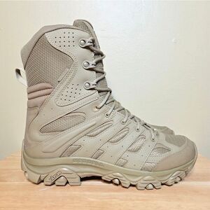 Merrell Moab 3 8" Tactical Waterproof Zip Boots Dark Coyote Tan J004107 Men's 10